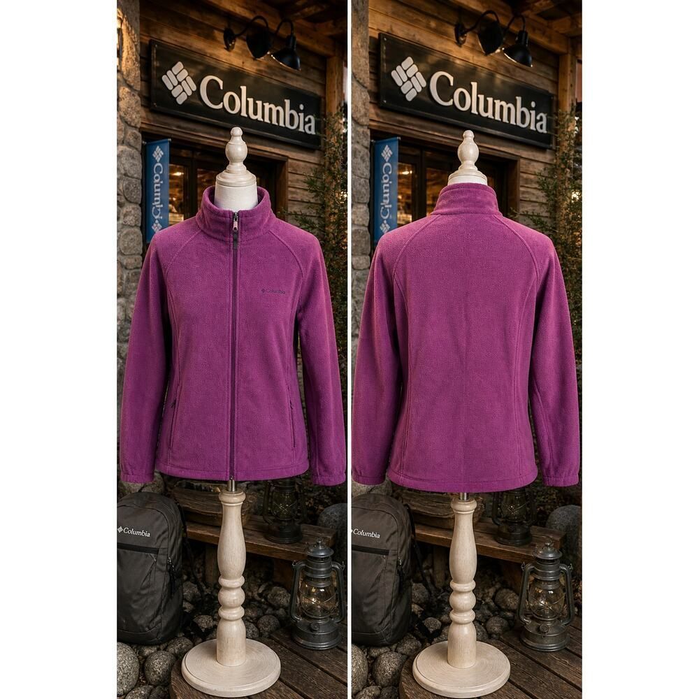 Columbia Fleece Jacket Women’s XL Mauve Full Zip Outdoor Cozy